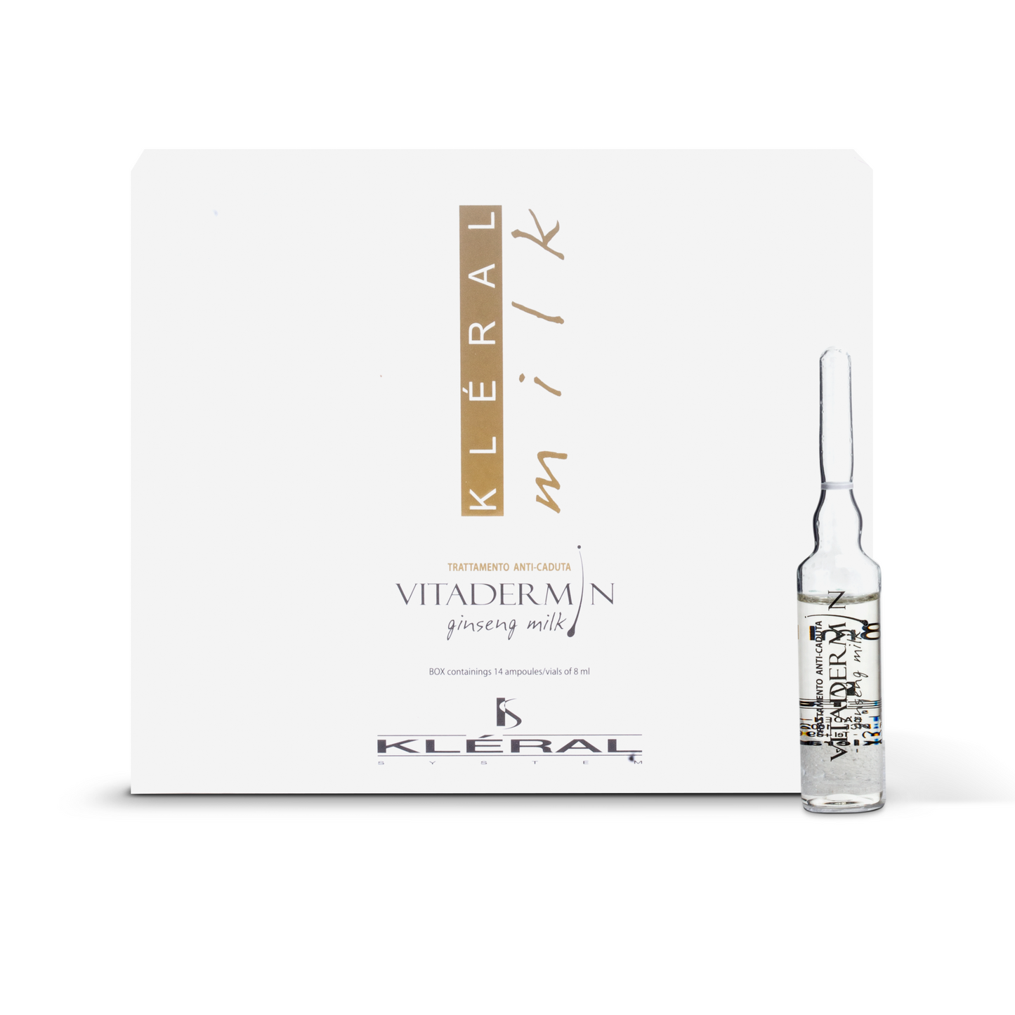 Kleral Vitadermin Traitement Anti-Amincissement au Lait de Ginseng 14 Ampoules