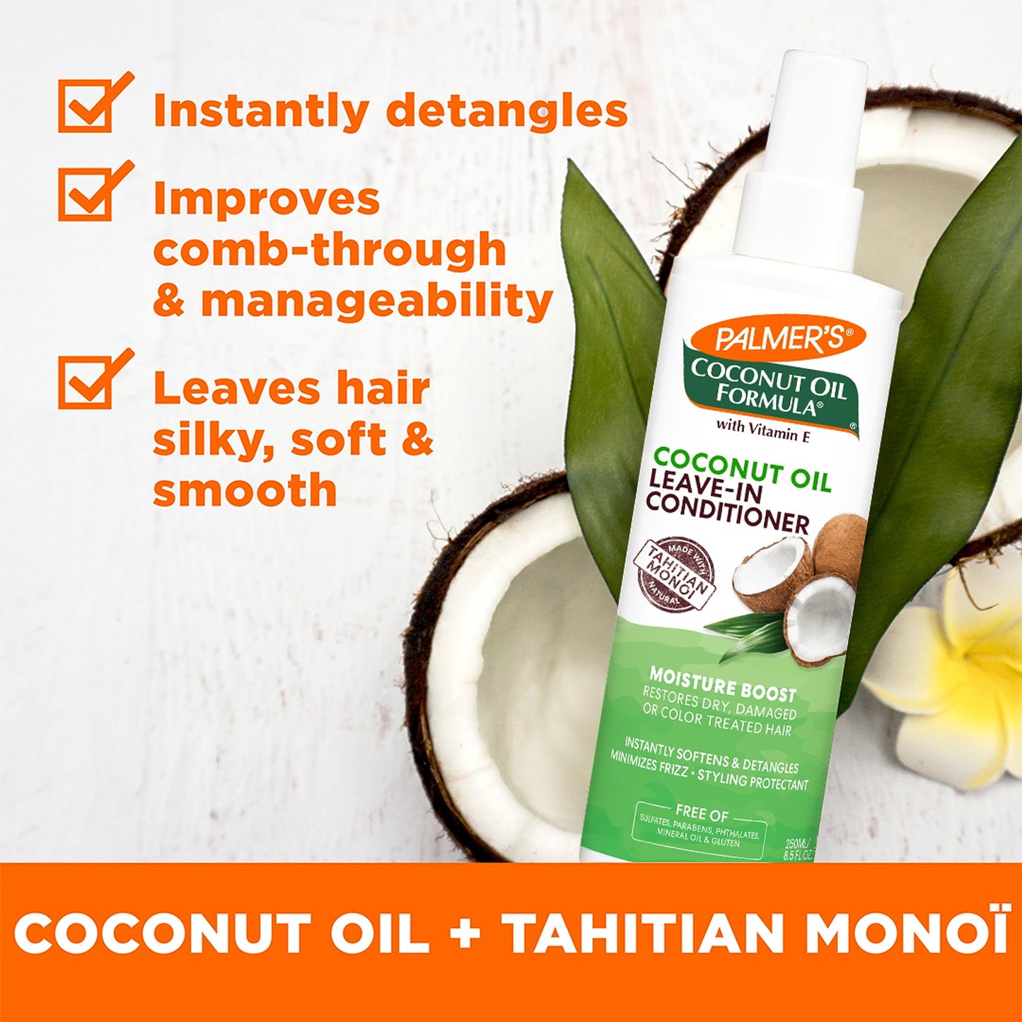 Après-shampoing sans rinçage Palmer's Coconut Oil Moisture Boost 250 ml