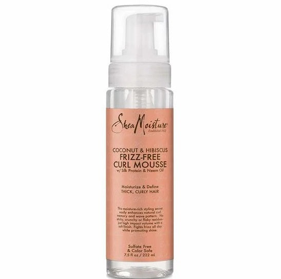 Mousse boucles sans frisottis à la noix de coco et à l'hibiscus de Shea Moisture 7,5 oz