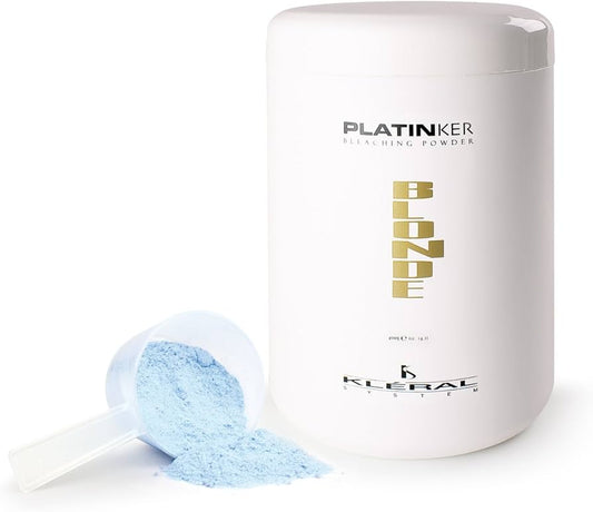 Poudre décolorante bleue sans poussière Kleral Platinker 400 g pour cheveux blonds et mèches