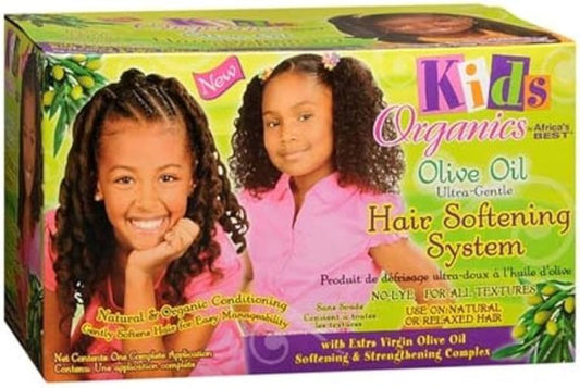 Kit adoucissant pour cheveux à l'huile d'olive biologique pour enfants d'Afrique